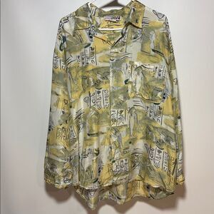 Vintage Graphic Button-Up Shirt
